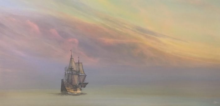 Bach_Del-Bourree_MagicalHistoryTour-MayflowerSail2020_acrylic_18x36_15000