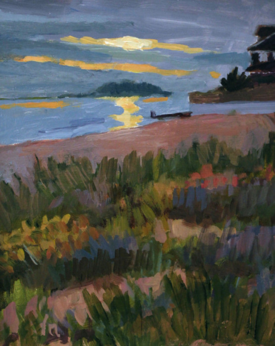 Nebel, Sara Drought, "Autumn Grass, Tuxis Island", Acrylic, $525