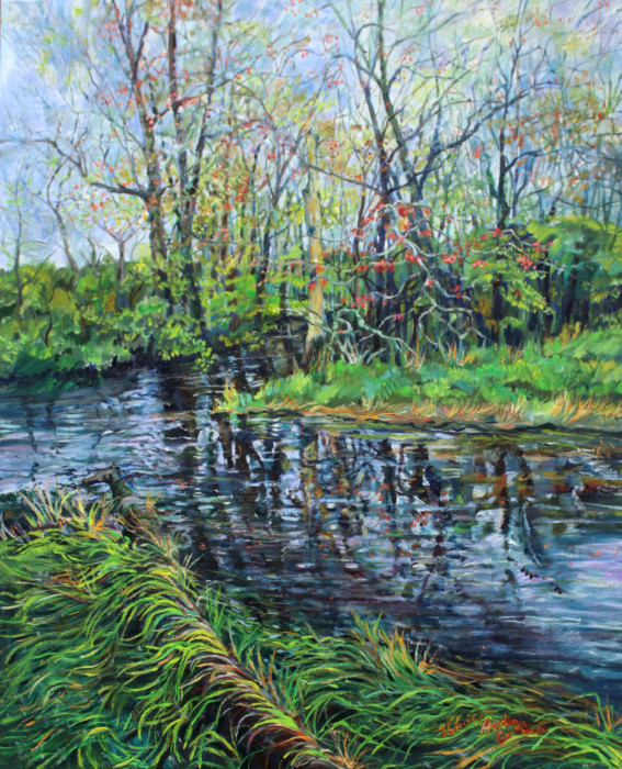 Andrews (Garthwait), Valerie, "Spring Meadow - Running Full", Oil, $1200