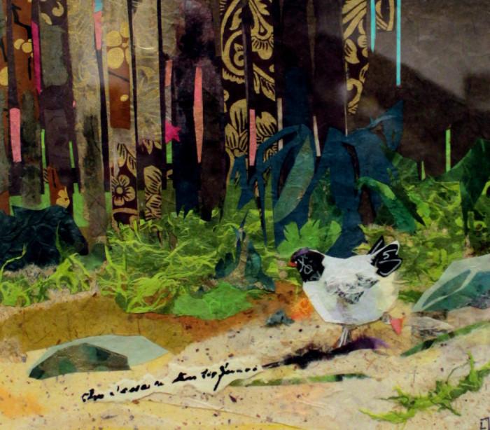 Tellier, Lisa, "Out of Eggs - Into Town", Collage, $450