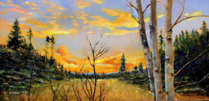 Gag, Debra, "Three Birches, Sunset", Oil, $900