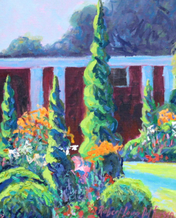 Del Russo, Robert Louis, "Artist's Garden, Storm Hill", Oil, $575