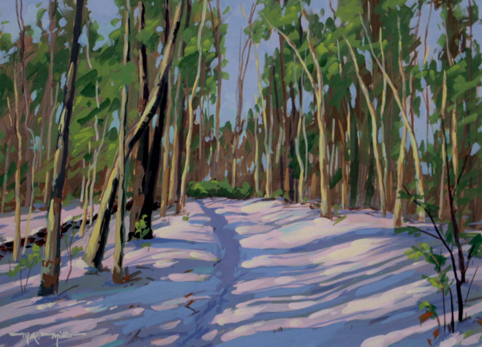 Miller-Baker, Mary Anne, "Winter in the Birch Grove", Gouache, $1700