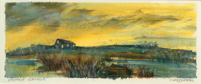 Rolston, O.A., "Distant Cottage", Mixed Media, $145
