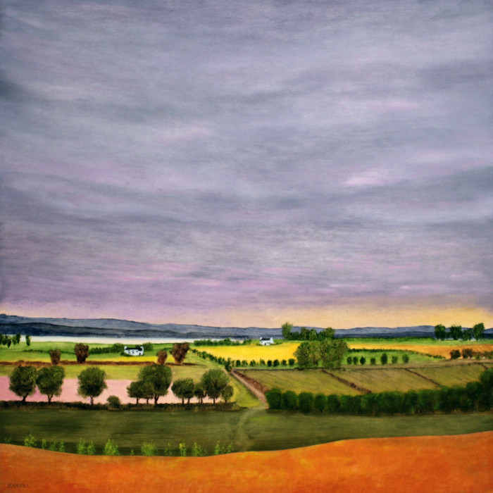 Averill, Howard, "Colorful Fields", Oil on Wood, $2400