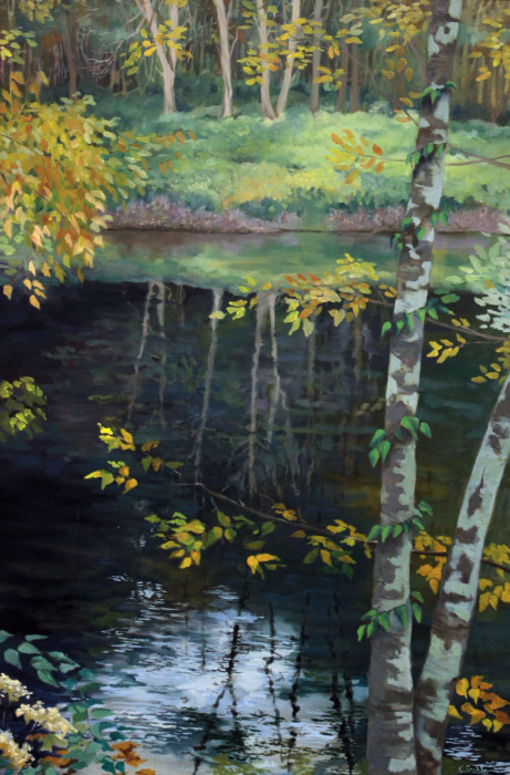 Scoble, Kimberley, "Autumn Day - Farmington Canal Trail", Oil, $2400