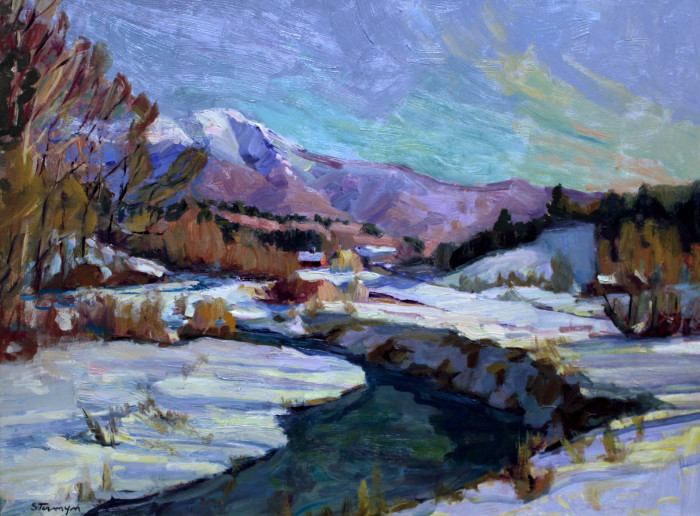 Termyn, Susan, "March Color, Jeffersonville", Oil on Birch Panel, $3450