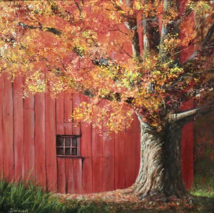 Boisvert DeStefanis, Linda, "Lyman Barn and Old Friend", Oil, $795