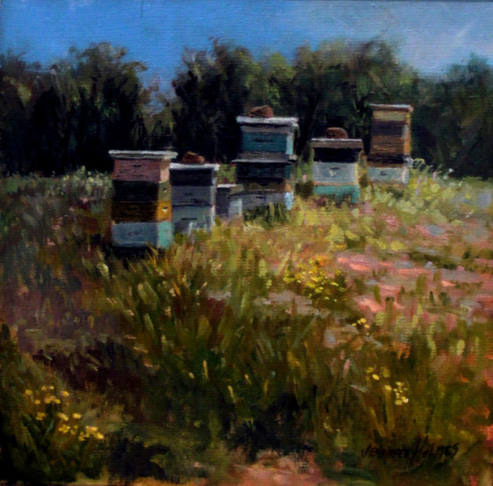 Holmes, Jennifer, "Bee Balmy", Oil, $1100