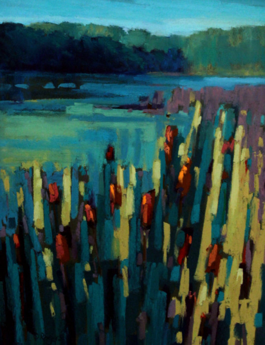 Rogers, Diana, "Pond and Cattails, September", Pastel, $395