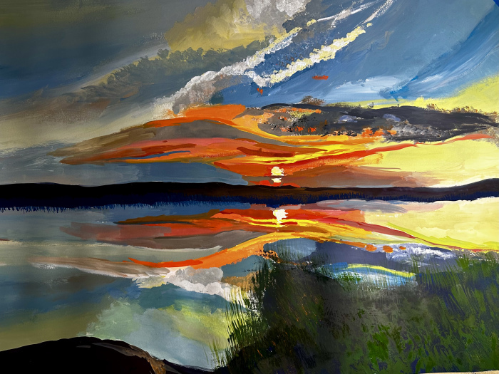 Anderson, Jim, "CT River Sunset", Gouache, $625