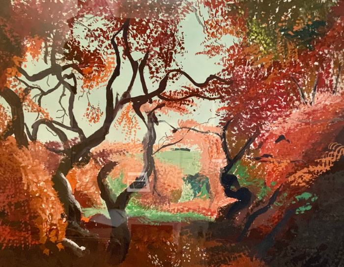 Anderson, Jim, "Red Maple Grove", Gouache, $325