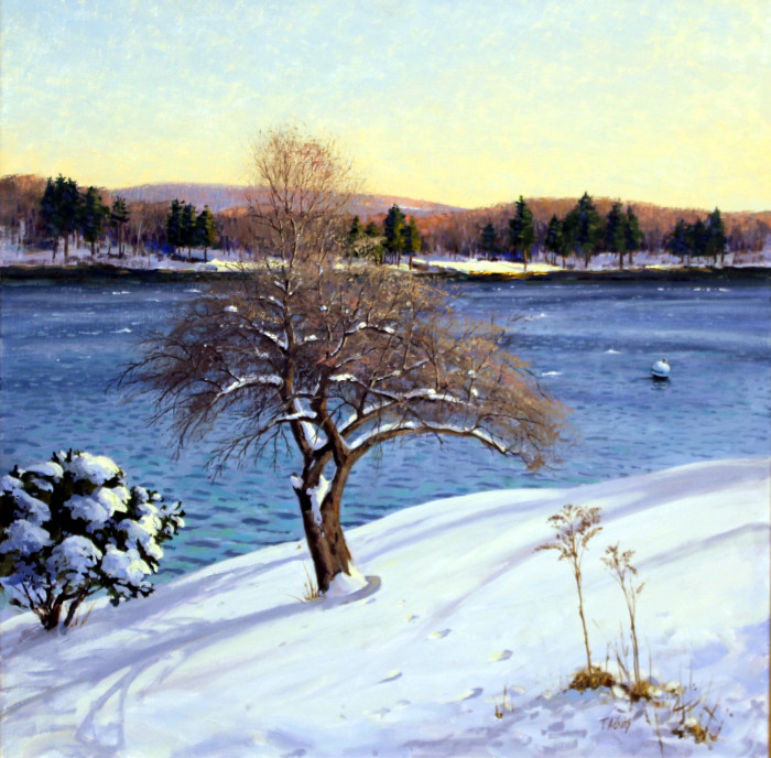 Thomas Adkins, "Winter Seaside - Apple Tree", oil, $4,600, 24x24