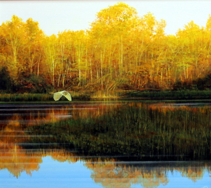 Del-Bourree Bach, "Sunlit Gold", acrylic, $3,200, 11x12