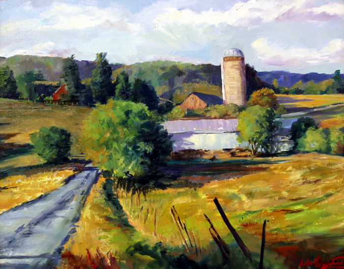 John Caggiano, "Down to the Farm", oil, $3,200, 16x20
