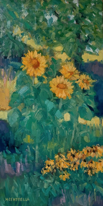 Michael Centrella, "Connecticut Summer Garden", oil, $625, 24x12