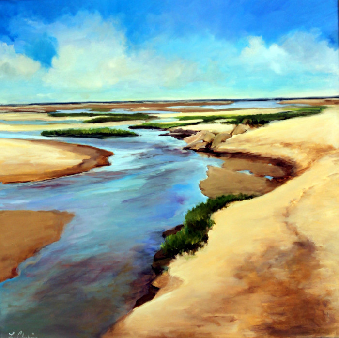Lorraine Skelskey Chapin, "Ocean Blues", oil, $1,100, 24x24
