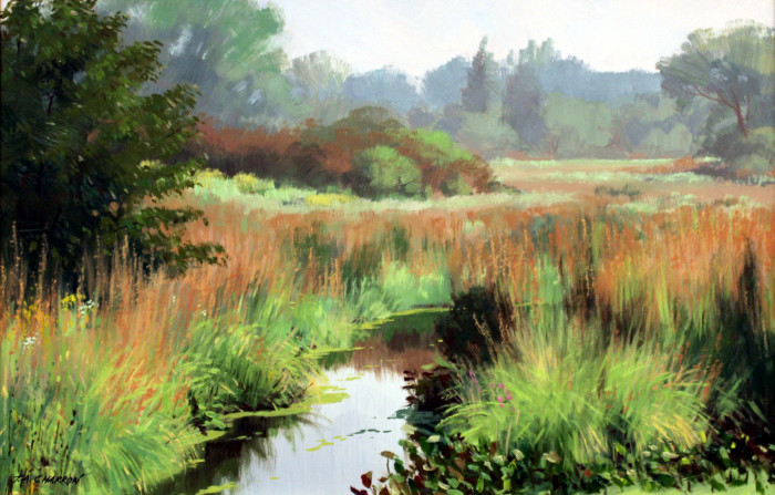 T.A. Charron, "Norfolk in the Fall", oil, $3,080, 12x16