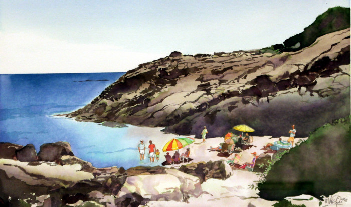 Mike Eagle, "Along the Marginal Way", watercolor, $1,000, 12 1/2 x 20