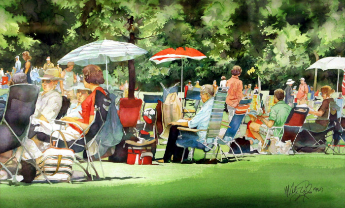 Mike Eagle, "Tanglewood", watercolor, $1,000, 13 1/2 x 22