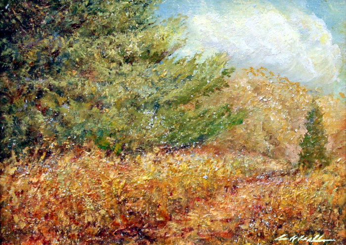 Luther Kelly Hall , "Fall Colors", oil, $510, 6x8