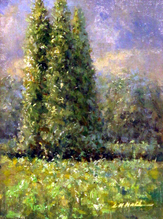 Luther Kelly Hall , "Side Yard ", oil, $510, 6x8