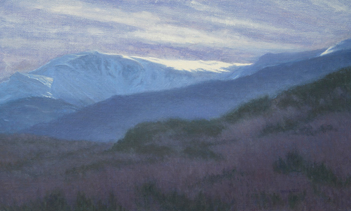 Laureen Hylka, "Crossing Into Evening", oil, $3,200, 21x35