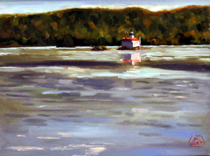 Jean-Pierre Jacquet, "Esopus Lighthouse", oil, $500, 9x12