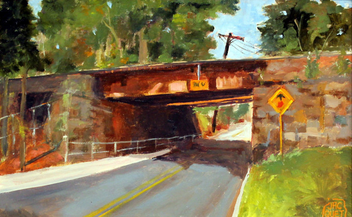 Jean-Pierre Jacquet, "Railroad Underpass", oil, $2,900, 12x16
