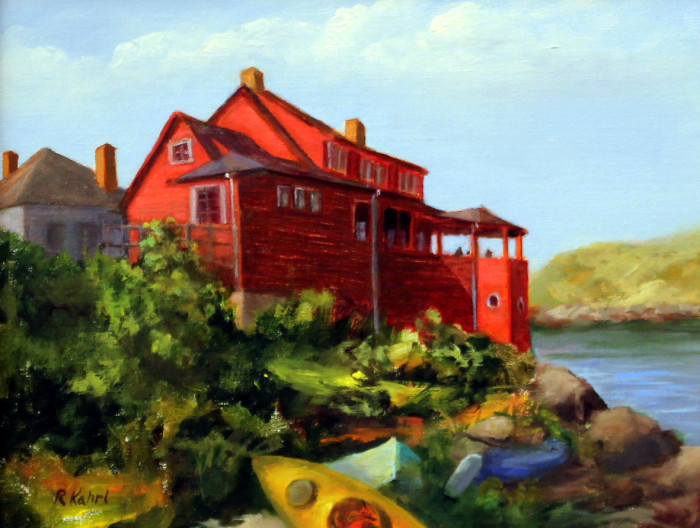 Randie Kahrl, "The Red House, Monhegan Island", oil, $895, 11x14