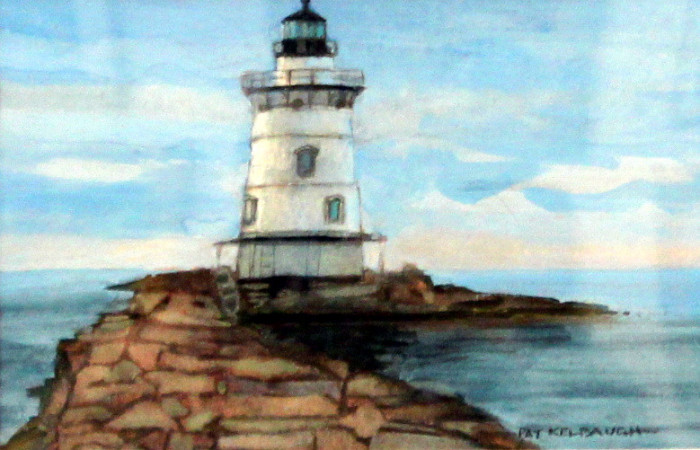 Pat Kelbaugh, "The Breakwater", watercolor, $225, 10x12