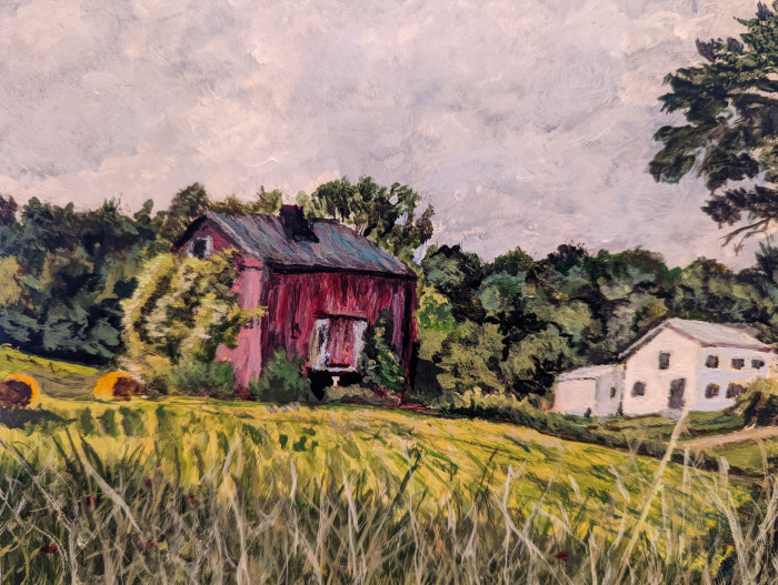Lois Lawrence, "Homestead", acrylic, $185, 8x6