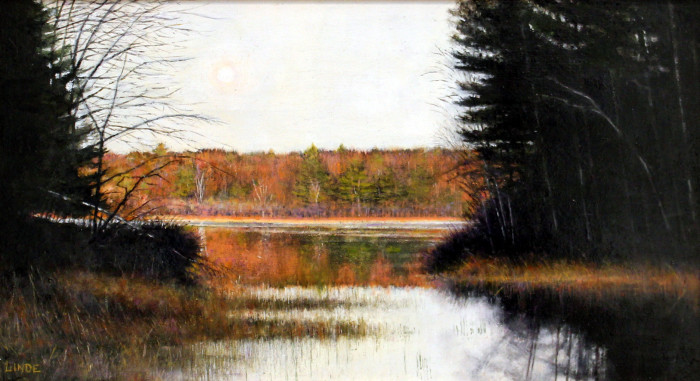 Steve Linde, "Autumn Marsh", oil, $1,200, 17 1/2 x 11 1/2