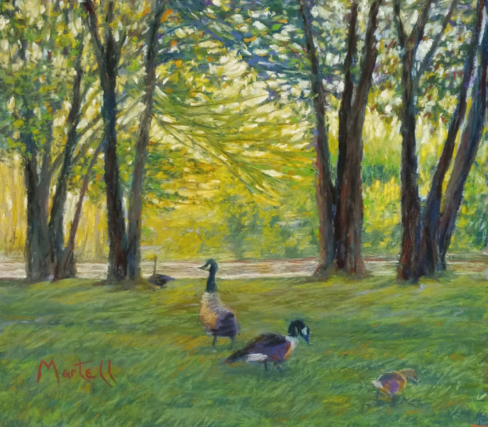 Donna Martell, "Family Outing", pastel, $1,000, 8x9
