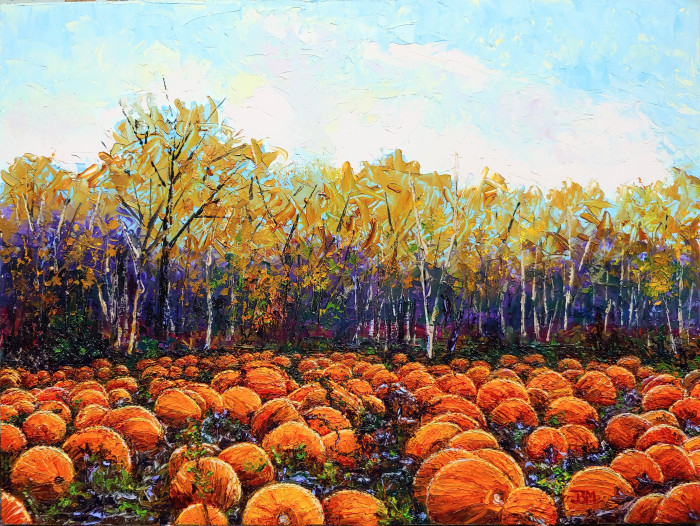 Jill Beecher Matthew, "Harvest Time", oil, $850, 12x16