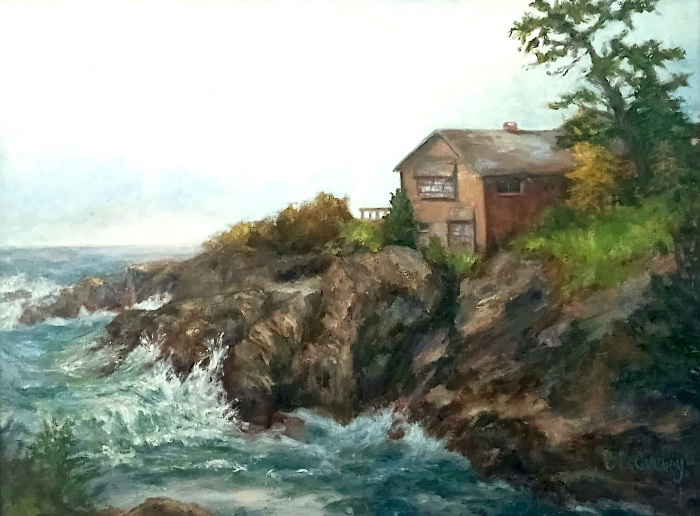 Connie McCartney , "Home on the Coast", oil , $450, 21x27
