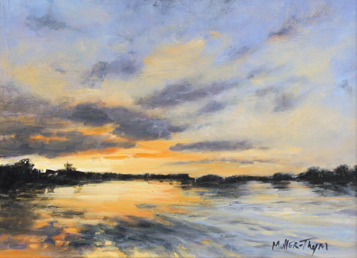 Kim Muller-Thym, "Morning Drama", oil, $1,000, 9x12