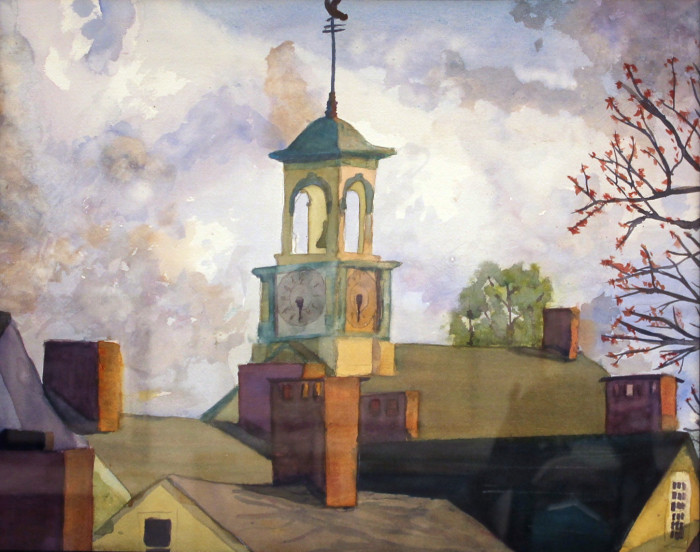 John Murray, "South Portsmouth Skyline", watercolor, $800, 19x15