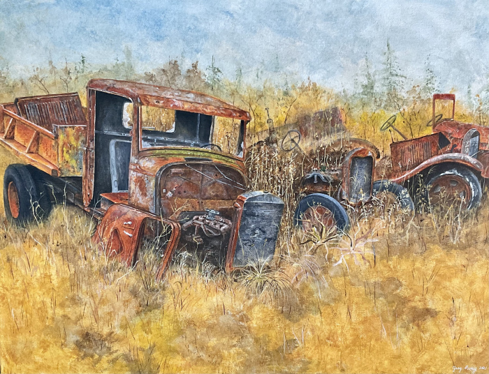 Greg Murry, "Out to Pasture", acrylic, $1,250, 18x24