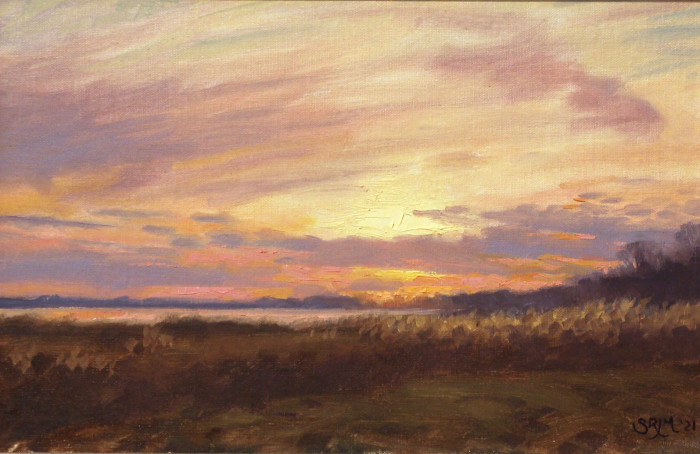 Sean Murtha, "Sunset at Silver Sands", oil, $850, 8x12