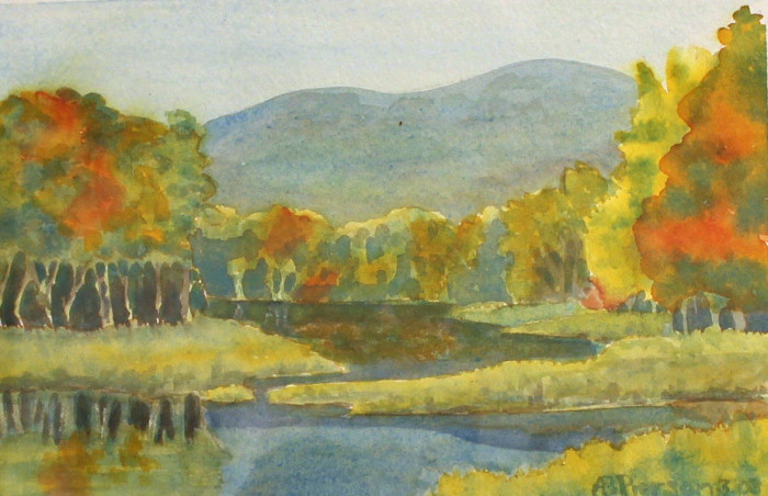 Anne Bingham Pierson, "Schenob Brook", watercolor, $250, 11x14