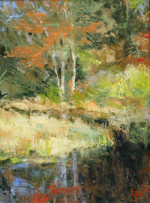 Laurie Pribble, "Autumn Reflection", oil, $450, 9x12