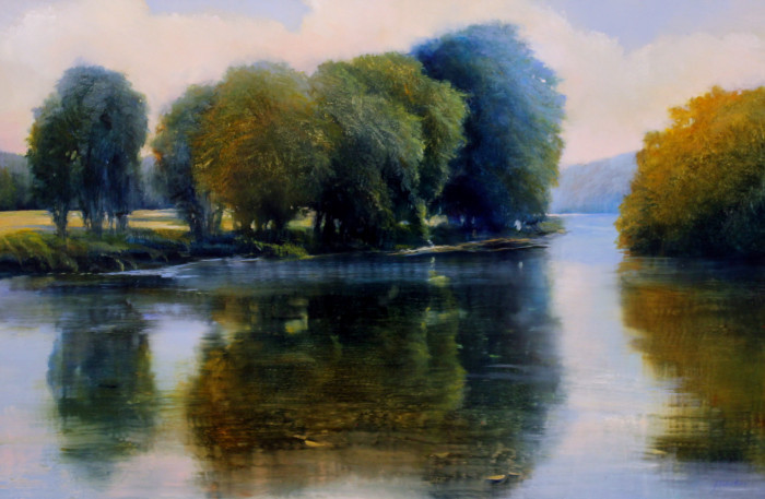 Janine Robertson, "River Reflections", oil, $2,900, 24x36