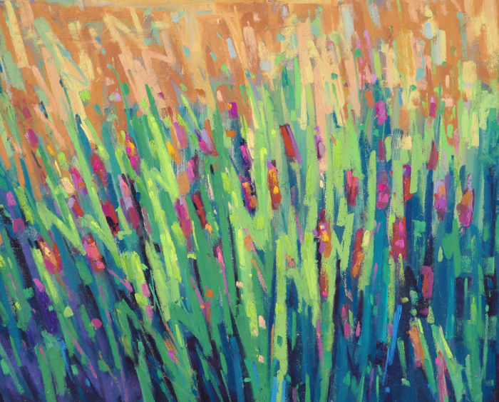Diana Rogers, "Cattail Season", pastel, $400, 9x10