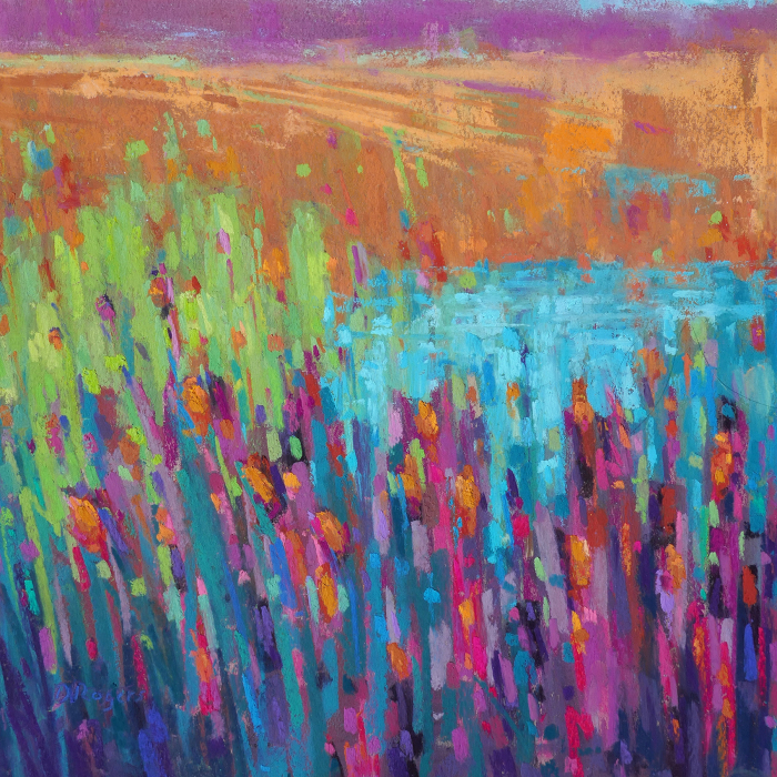 Diana Rogers, "Wetland Kaleidoscope", pastel, $400, 10x10
