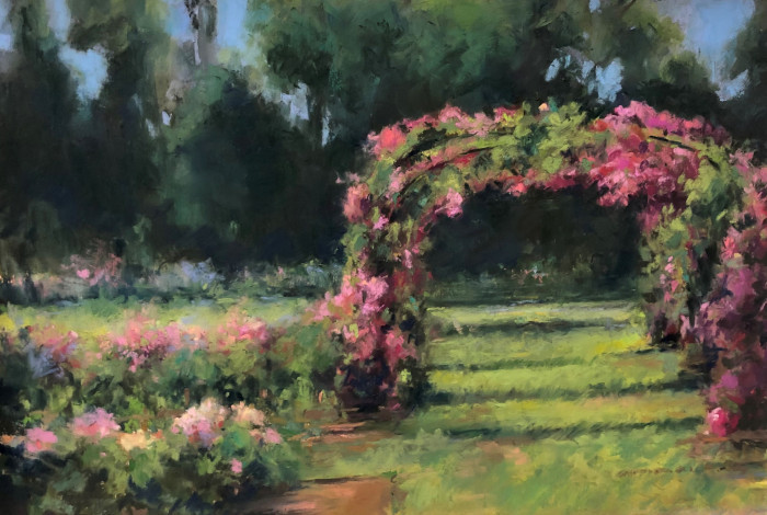 Beverly A. Schirmeier, "Full Bloom, Elizabeth Park", pastel, $725, 12x18