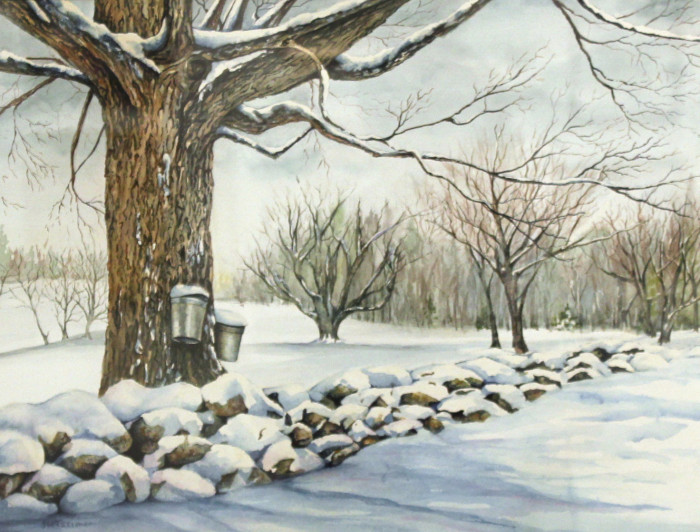 Jennifer Tassmer, "Sugar on Snow", watercolor, $825, 20x24