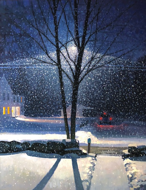 Polly Seip, "It's a Snowy Evening", oil on panel, 36x28, $6,200.   SOLD