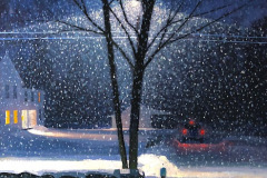Polly Seip, "It's a Snowy Evening", oil on panel, 36x28, $6,200.   SOLD