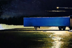 Polly Seip, "Night Shift", oil, 20x55, $7,200